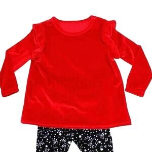 BCBG Red Velvet Long Sleeve Top - Size 2T